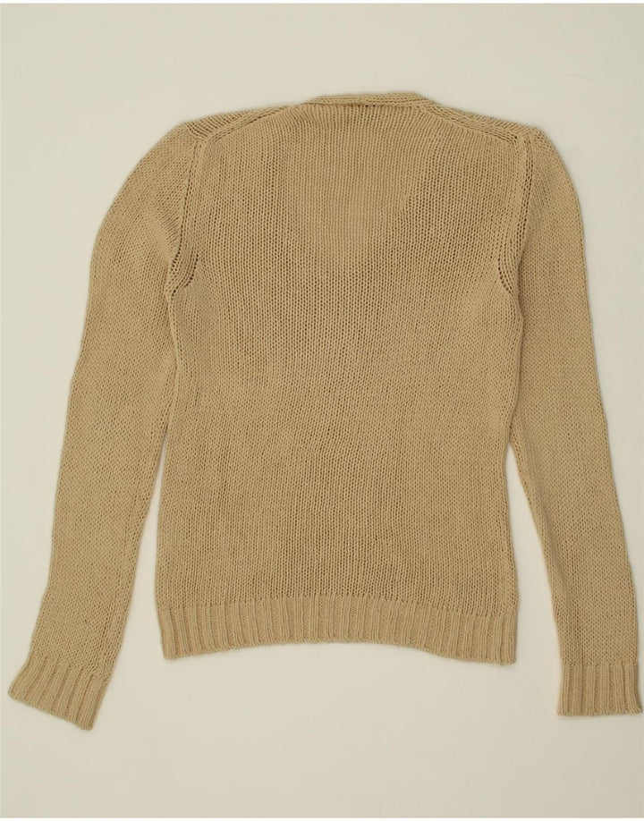 MAX & CO. Womens V-Neck Jumper Sweater UK 12 Medium Beige Vintage Max & Co. and Second-Hand Max & Co. from Messina Hembry 