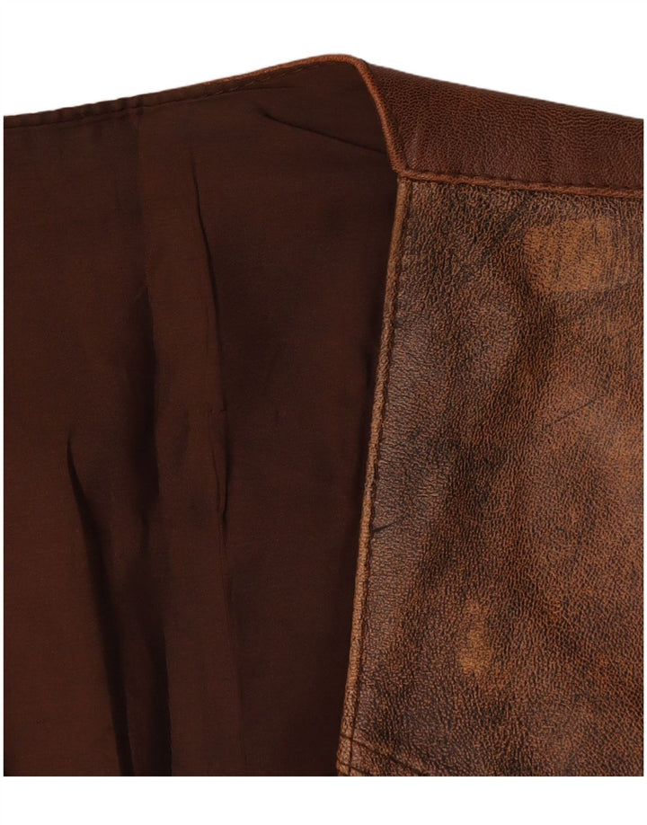 Vintage herre lædervest Medium Brun Colourblock
