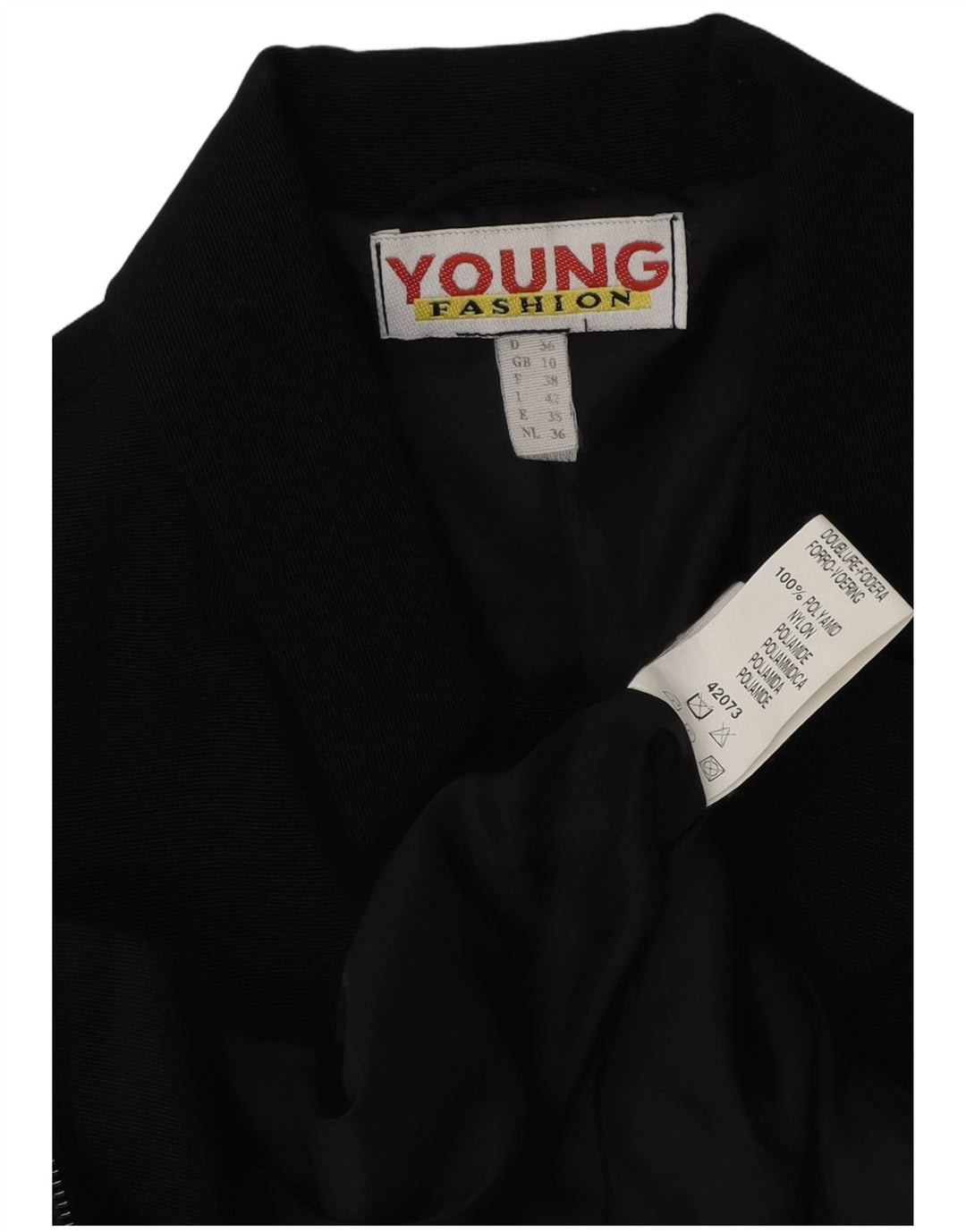 Vintage Dame Blazer Jacket UK 10 Small Navy Blue Polyamide