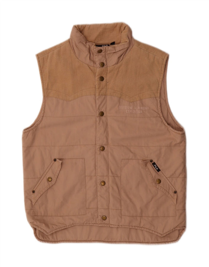 Fila Herre Polstret Gilet UK 38 Medium Beige Bomuld