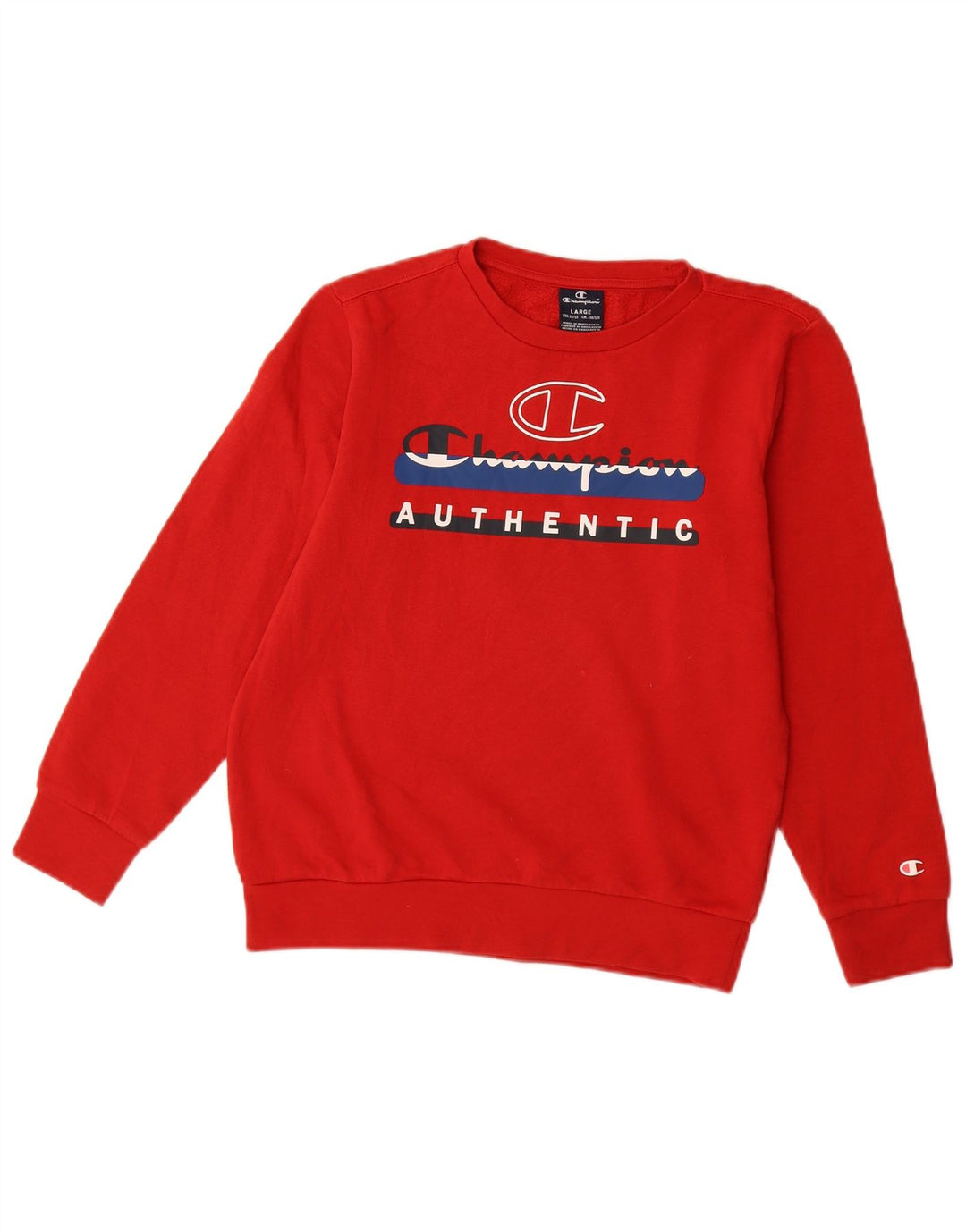 CHAMPION Boys Graphic Sweatshirt Jumper 11-12 Years Large Red Cotton