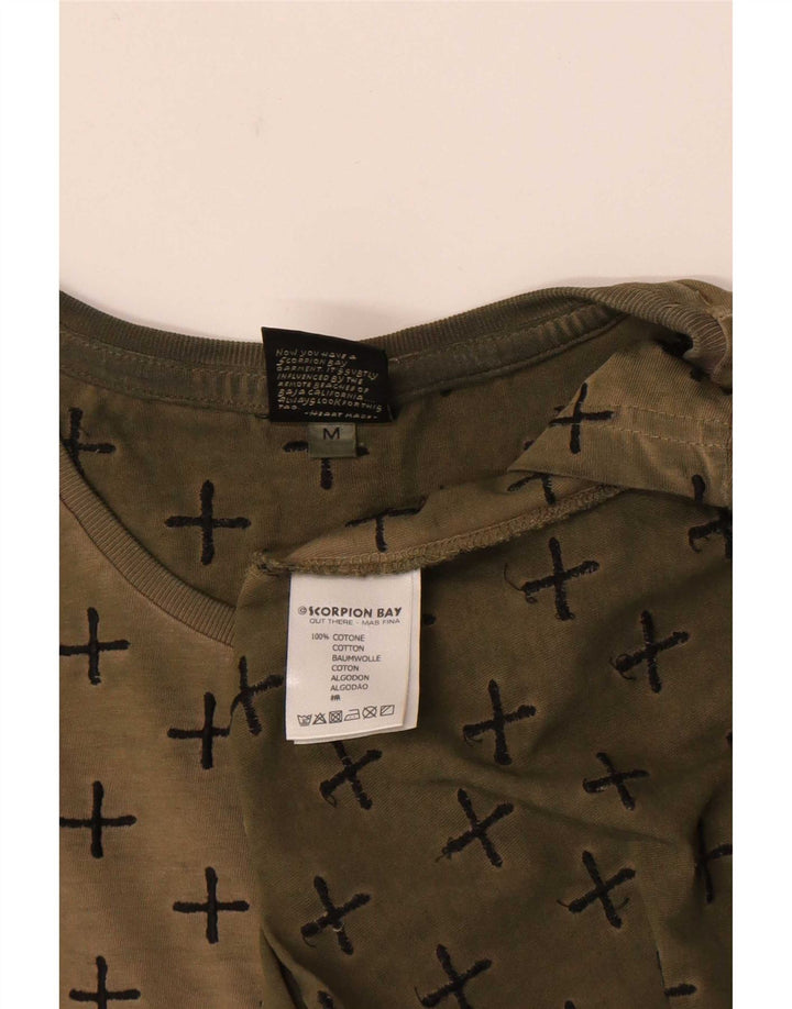 Scorpion Bay Herre abstrakt mønster T-shirt Top Medium Khaki Bomuld