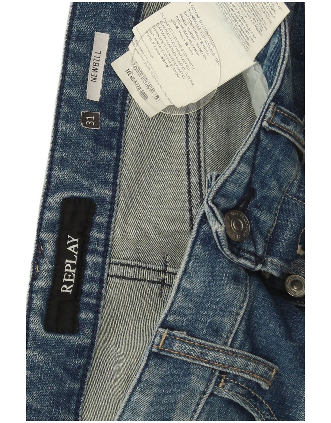 Replay Herre Newbill Straight Jeans W31 L30 Blå Bomuld