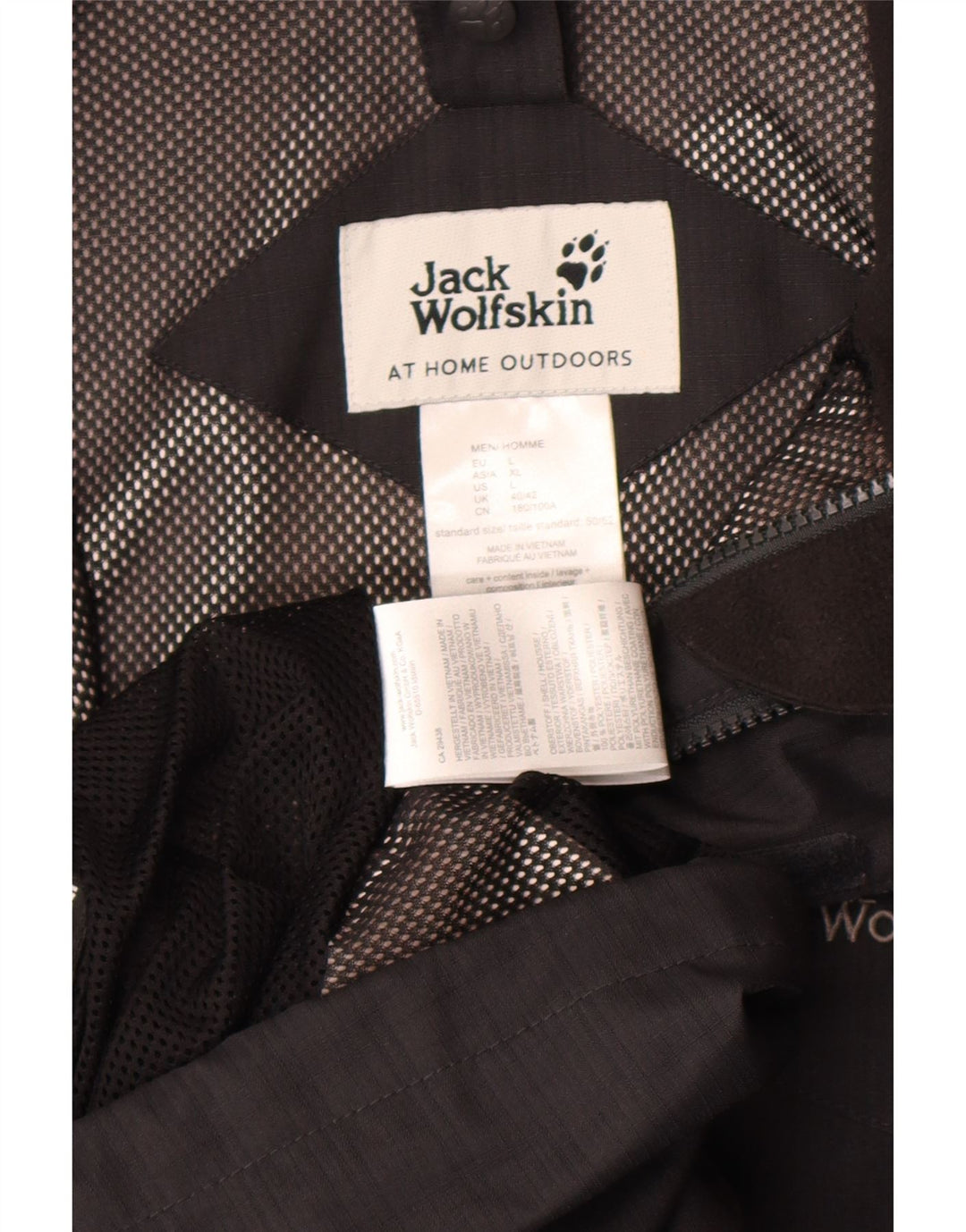 Jack Wolfskin Herre regnjakke UK 40 Large Black Polyester