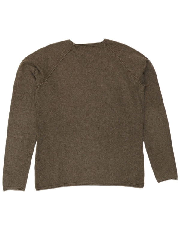 Jack & Jones Herre Boat Neck Jumper Sweater Small Khaki Bomuld