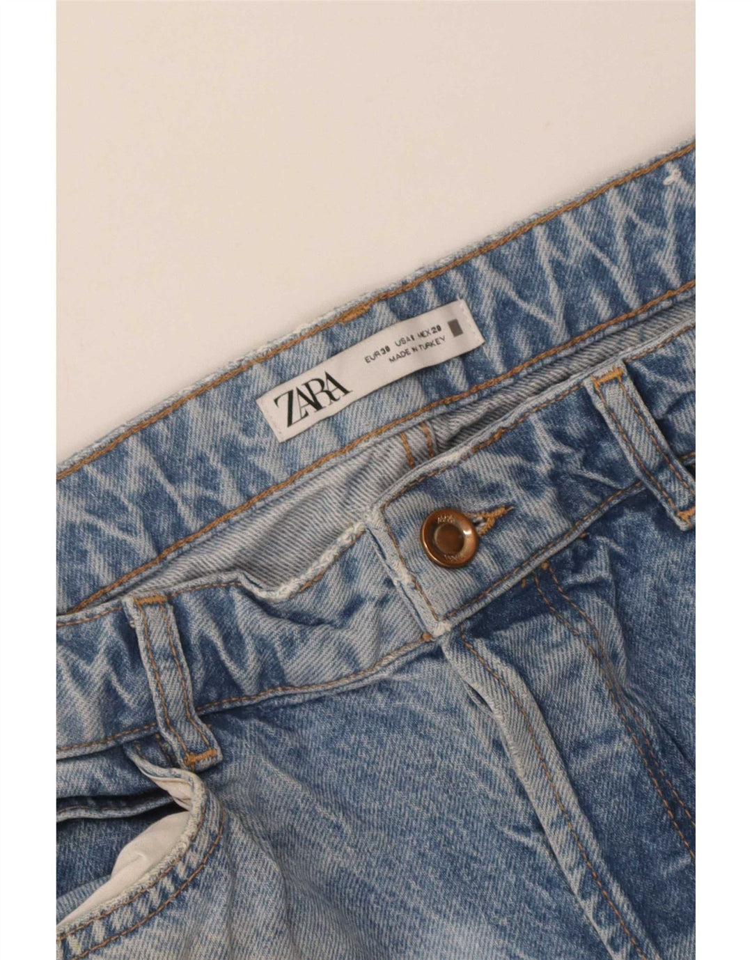 Zara Dame Straight Jeans EU 38 Small W28 L28 Blå
