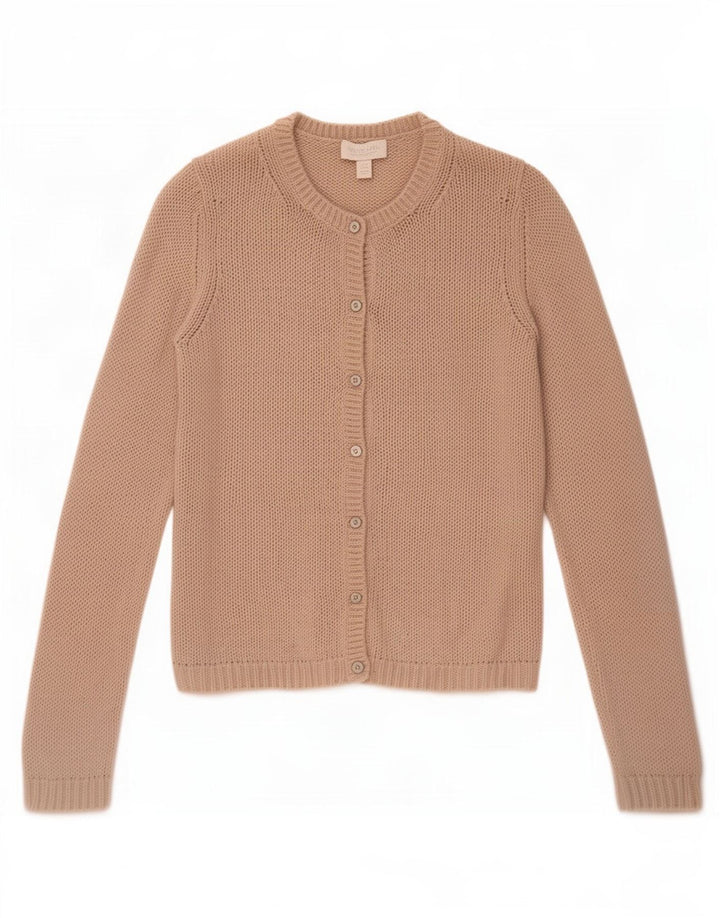 White Label Dame Cardigan Sweater UK 10 Small Beige Uld