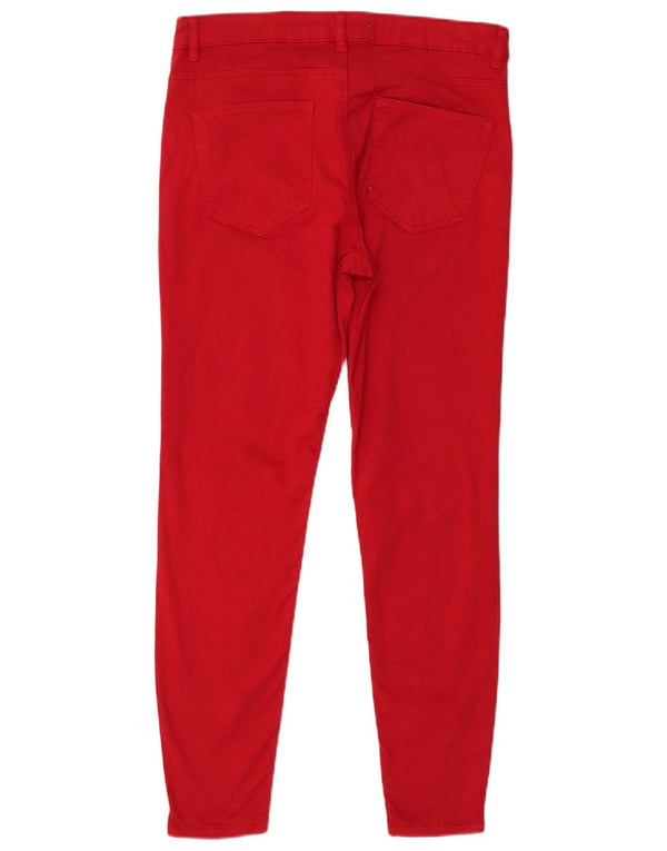 Zara Dame Skinny Casual Bukser EU 40 Medium W30 L27 Rød