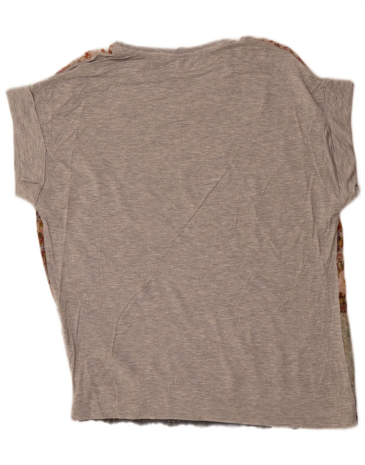 Zara Damebluse Top UK 14 Medium Grey Floral