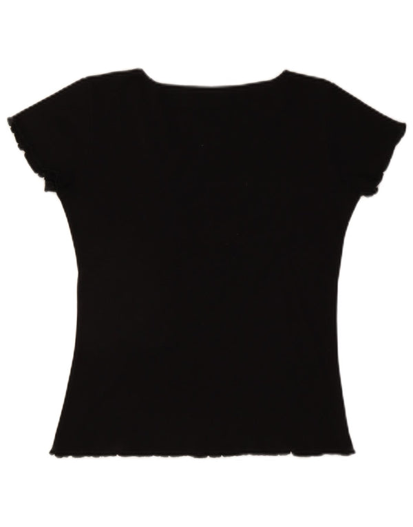 CLOCK HOUSE Dame T-Shirt Top UK 12 Medium Sort