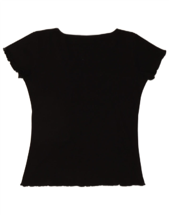 CLOCK HOUSE Dame T-Shirt Top UK 12 Medium Sort