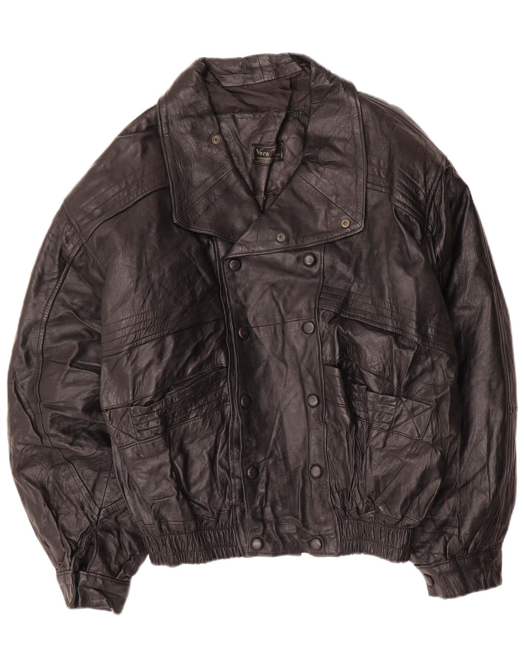 LAVORAZIONE ARTIGIANA Herre Læderjakke IT 52 XL Sort Læder