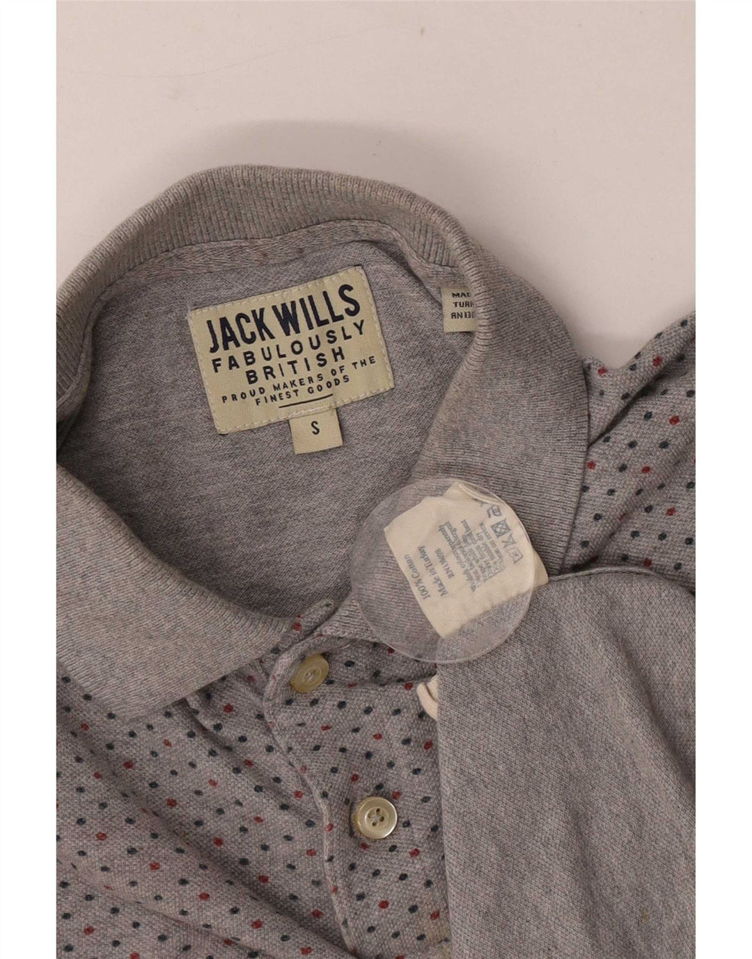 Jack Wills Poloshirt til mænd Lille grå plettet bomuld