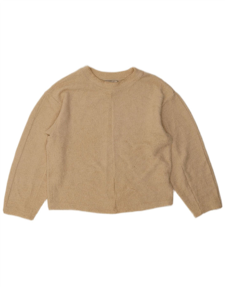 Marks & Spencer Dame Oversized bluse Top UK 6 XS Beige Bomuld