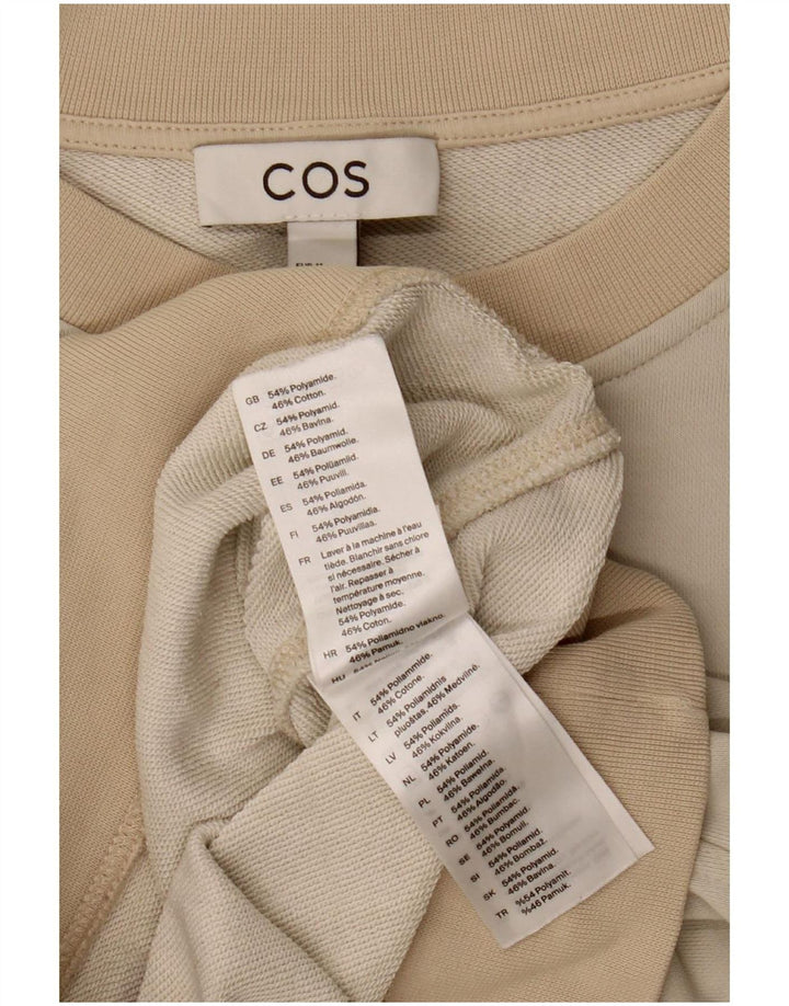Cos Dame Sweatshirt Jumper UK 14 Medium Beige Polyamid