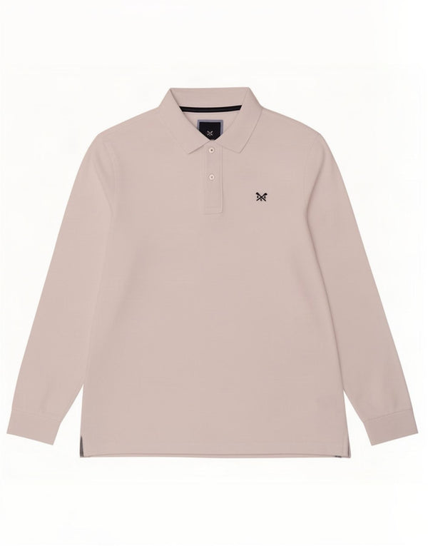 Besætningstøj Langærmet herre poloshirt Stor hvid bomuld