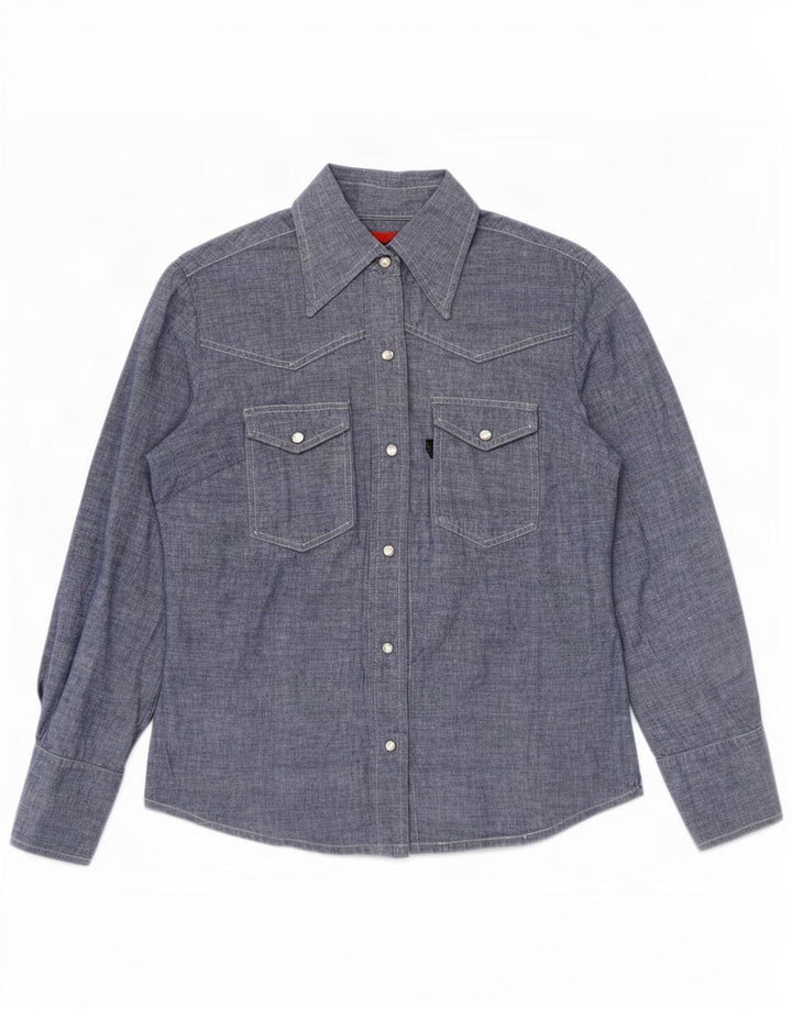 Levi's Dameskjorte UK 14 Medium Blue Cotton