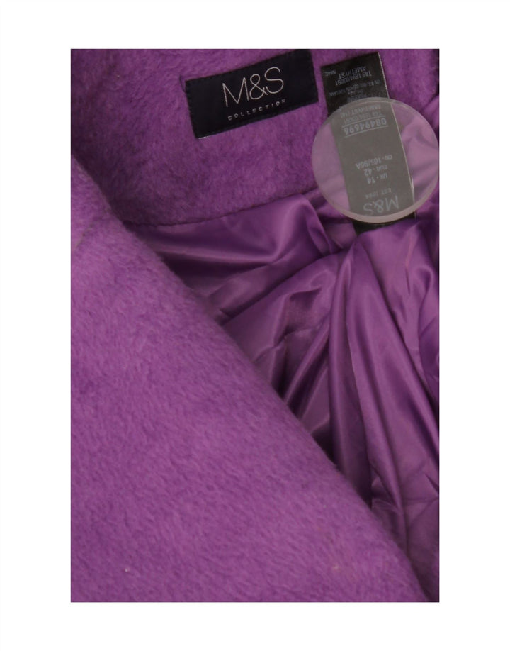 Marks & Spencer Dameoverfrakke UK 14 Large Purple Polyester