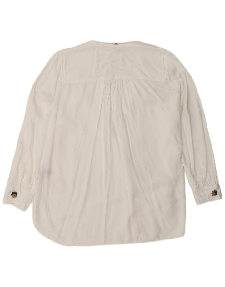 Marks & Spencer Dame Oversized skjortebluse UK 18 XL Hvid hør