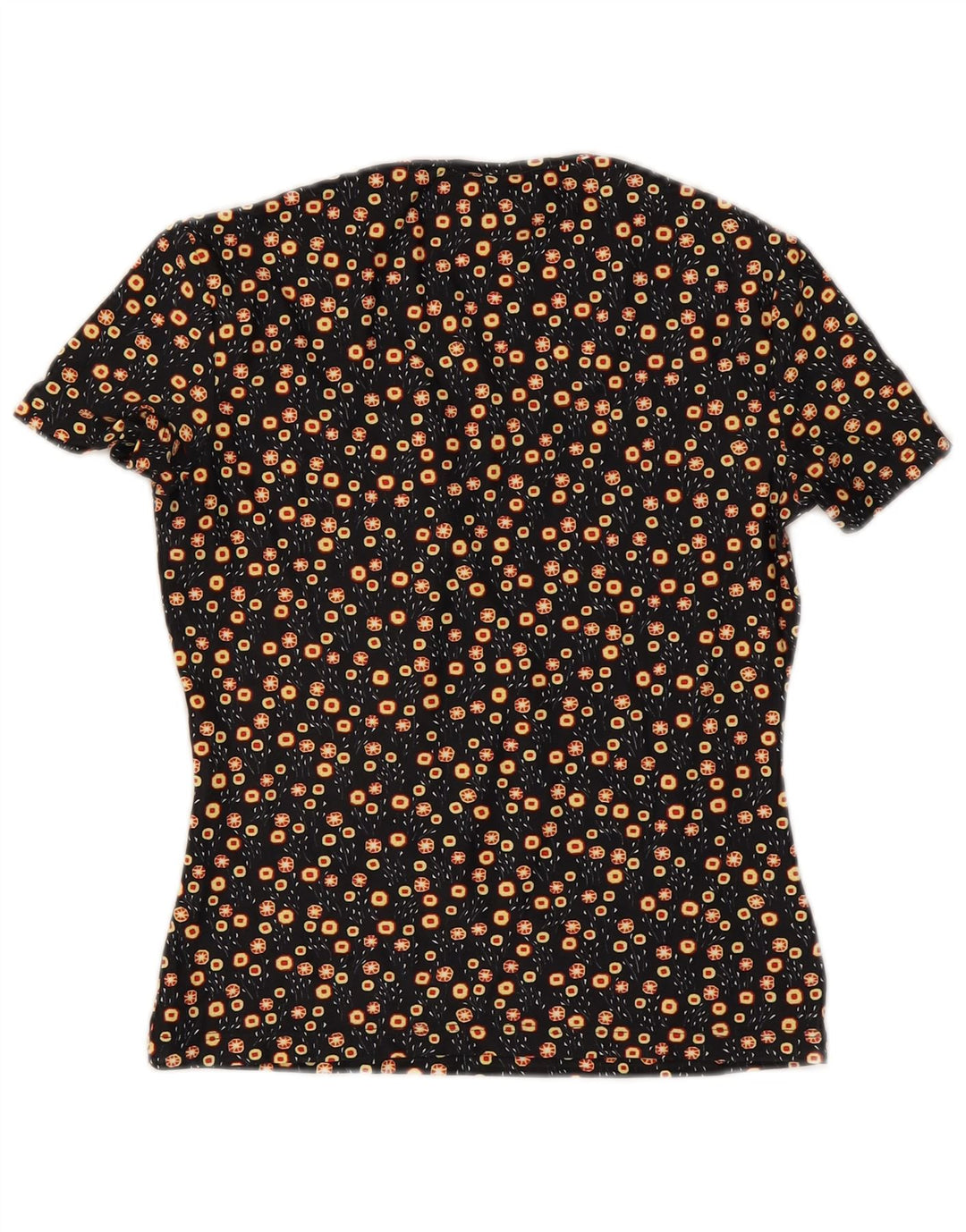Versace T-Shirt Top UK 8 Small Black Floral Polyamide