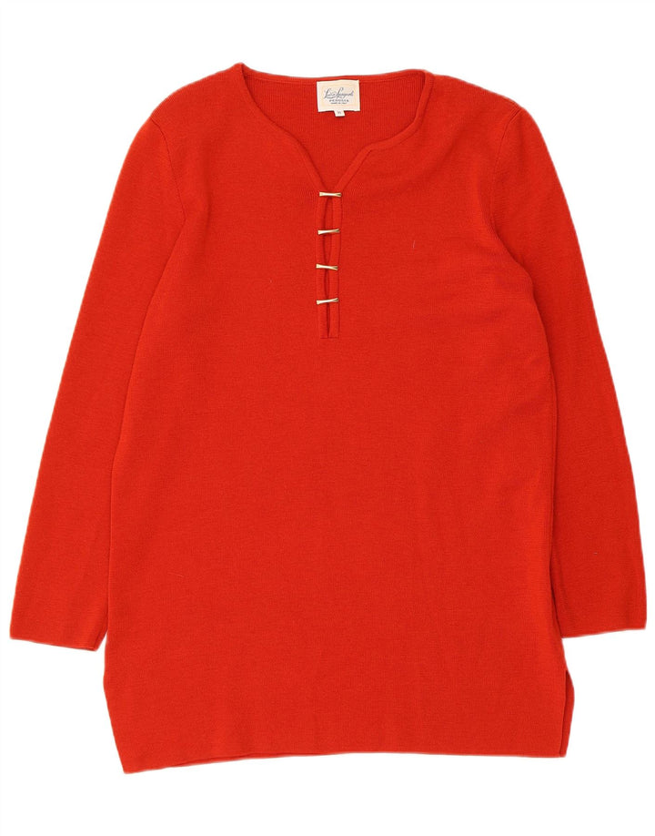 Luisa Spagnoli Dame V-hals sweater UK 14 Medium Rød Uld