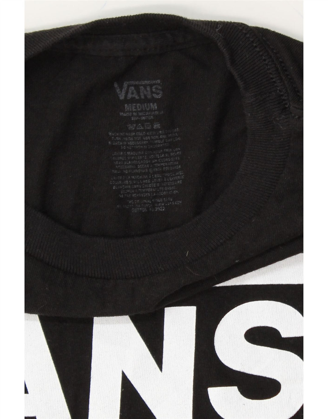 VANS Womens Graphic T-Shirt Top UK 12 Medium Black Vintage Vans and Second-Hand Vans from Messina Hembry 