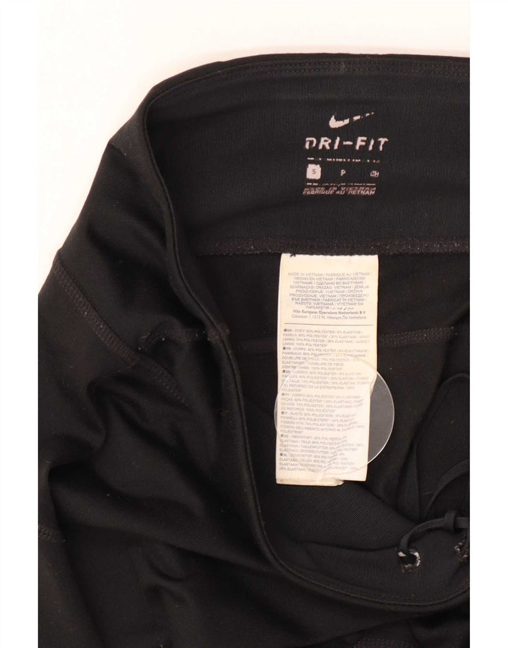 Nike Dame Dri Fit Leggings UK 8 Small Black Polyester