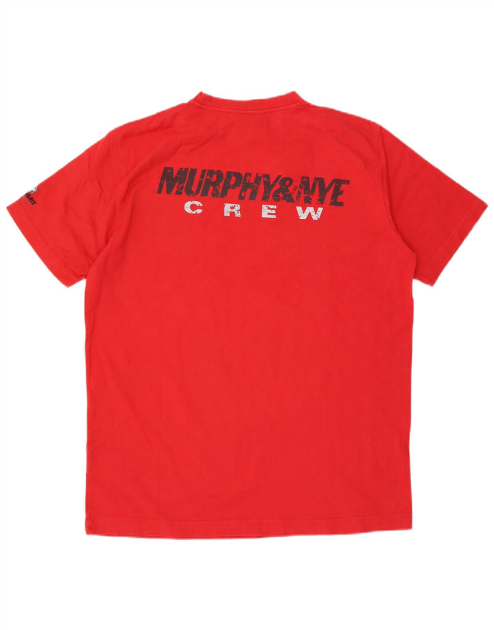 Murphy & Nye Herre Grafisk T-Shirt Top 2XL Rød Bomuld