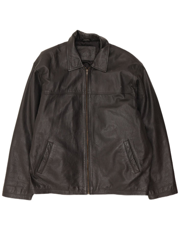 Vintage herre læderjakke UK 42 XL sort læder