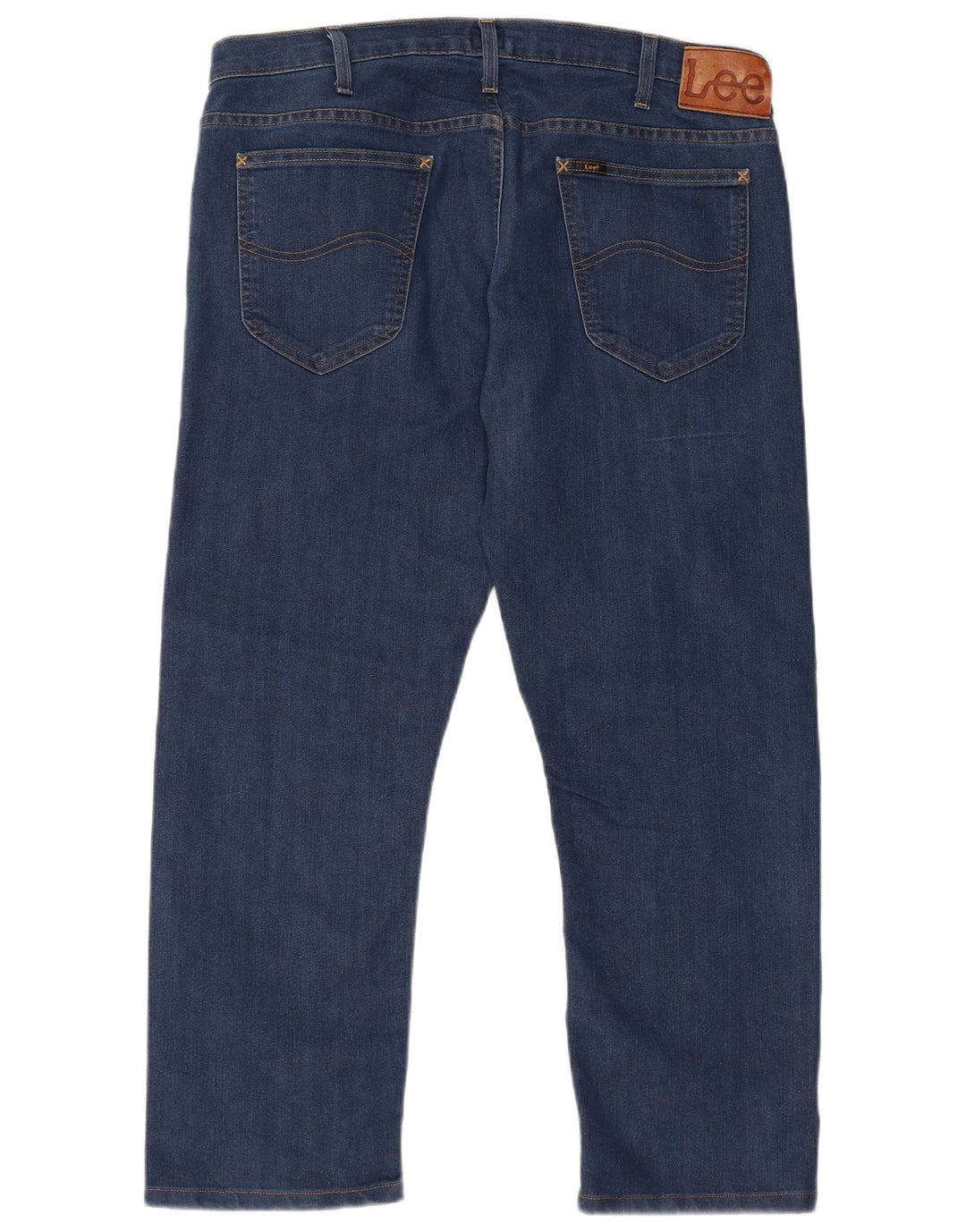 Lee Dame Daren Zip Fly Straight Cropped Jeans W36 L26 Blå Bomuld