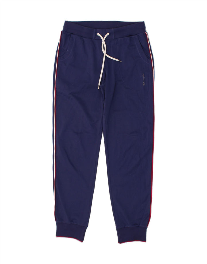 CHAMPION Womens Tracksuit Trousers Joggers UK 12 Medium Blue Polyester Vintage Champion and Second-Hand Champion from Messina Hembry 