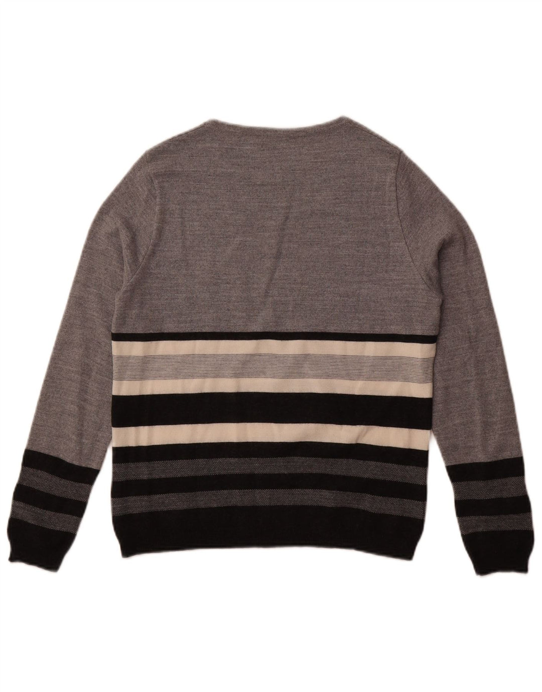 Perte by Krizia Dame Boat Neck Jumper Sweater UK 14 Medium Grå Stribet