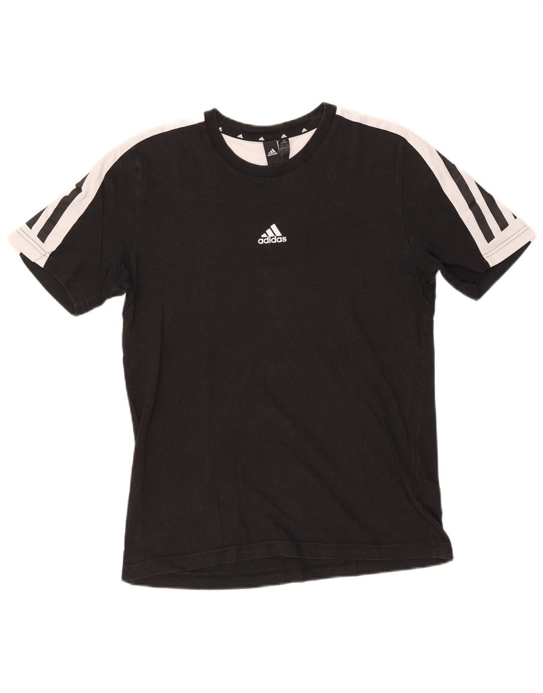 Adidas Herre T-Shirt Top Lille Sort Colourblock Bomuld