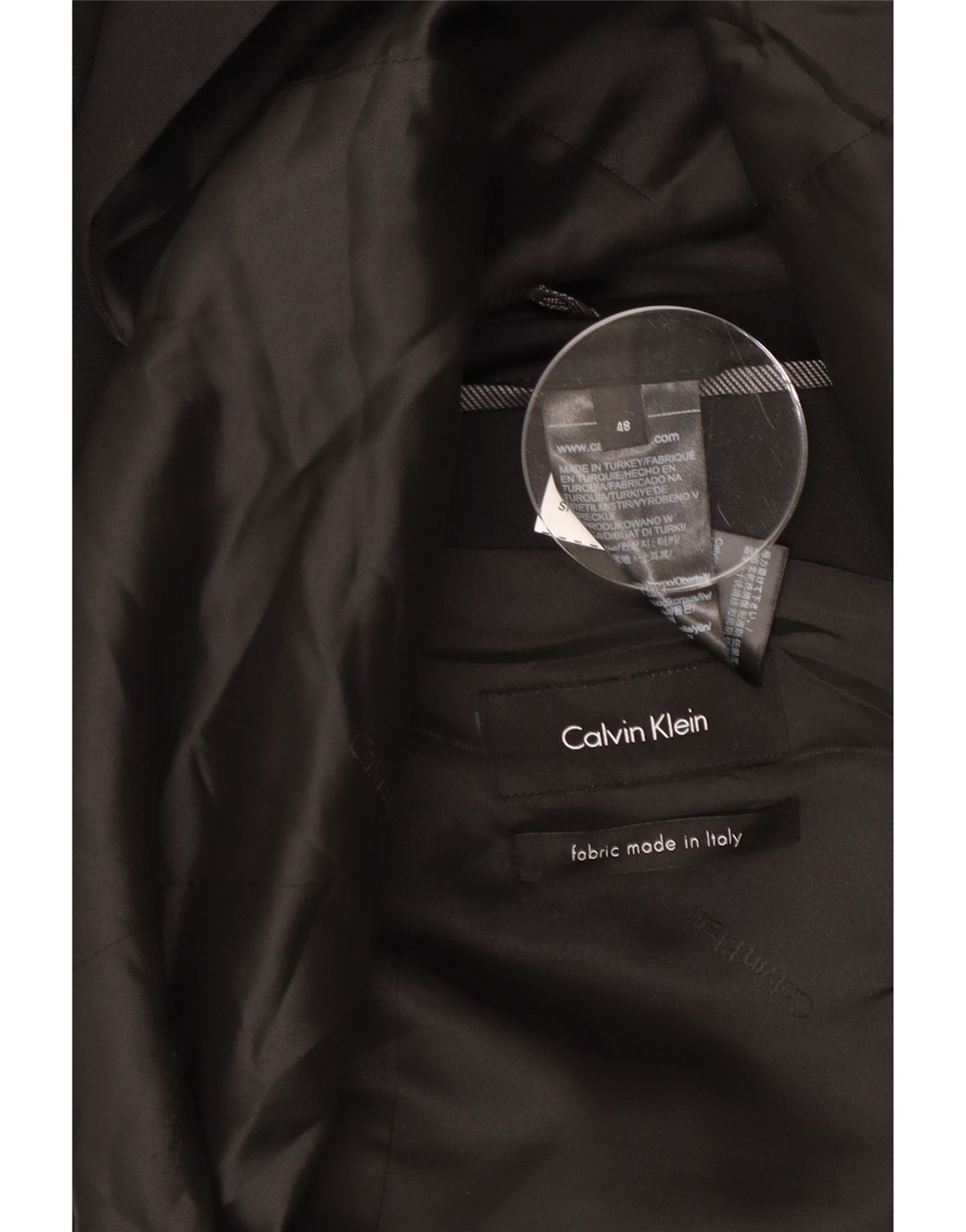 CALVIN KLEIN Herre 2-knaps blazerjakke IT 48 Medium Sort Uld