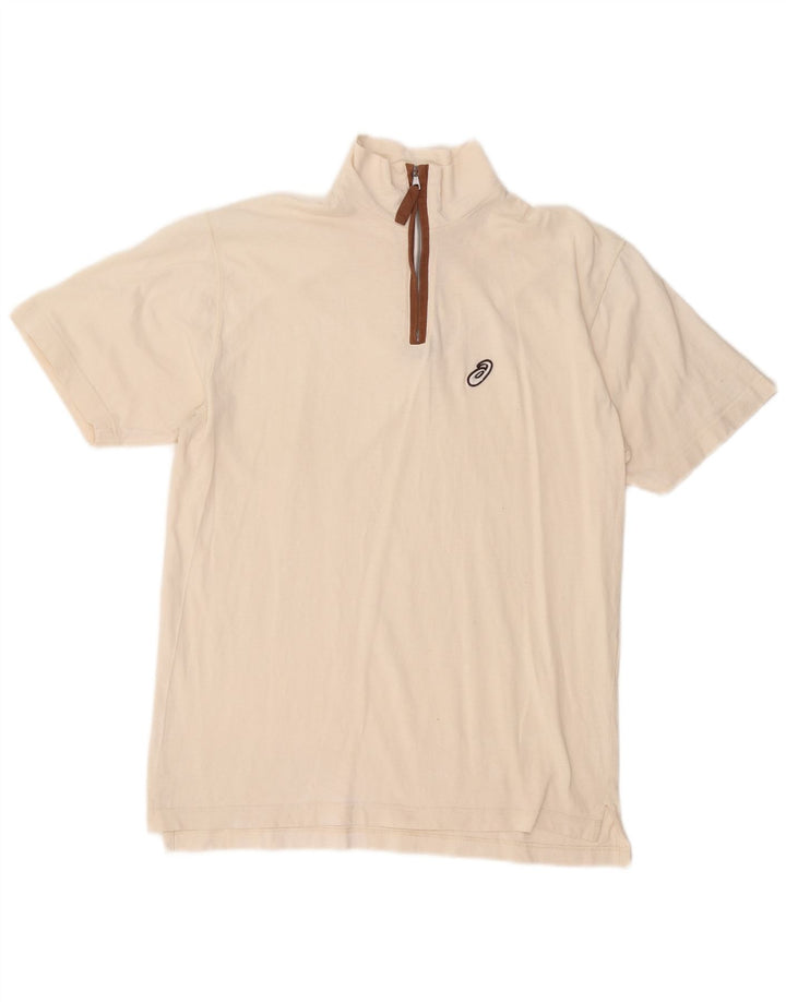 ASICS T-shirt med lynlås til mænd, stor off hvid