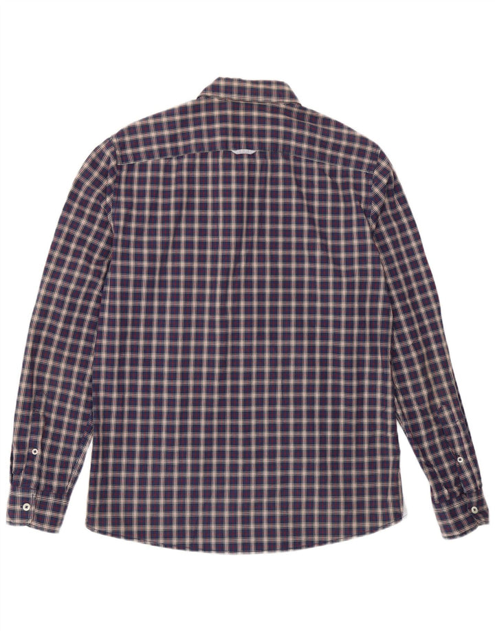 Benetton herreskjorte medium marineblå ternet