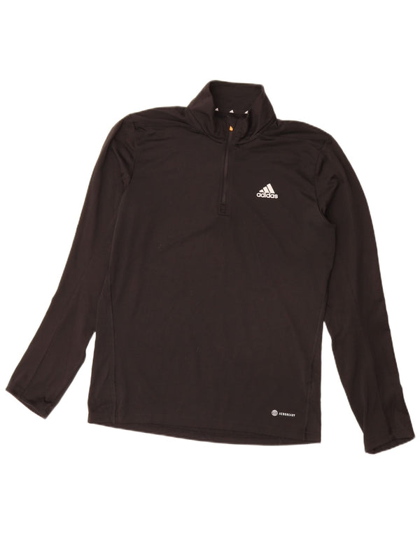 Adidas Herre Aeroready Zip Neck Pullover Træningsdragt Top Lille Sort Polyester