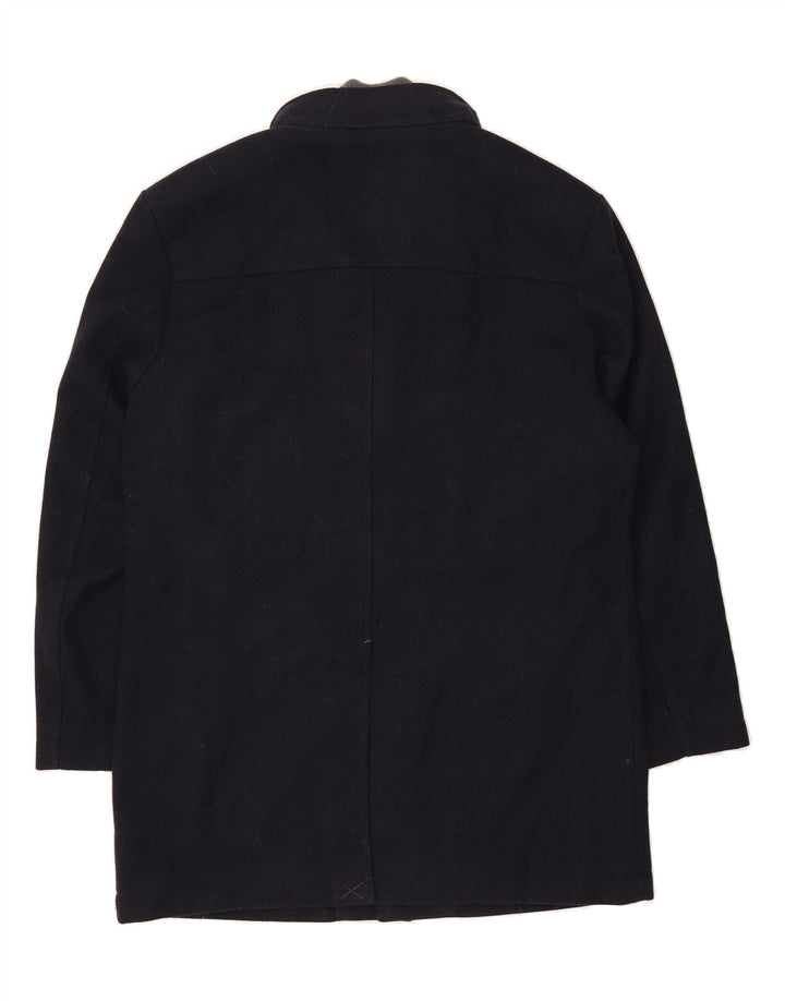 WHITE STUFF Mens Overcoat UK 42 XL Navy Blue Polyester