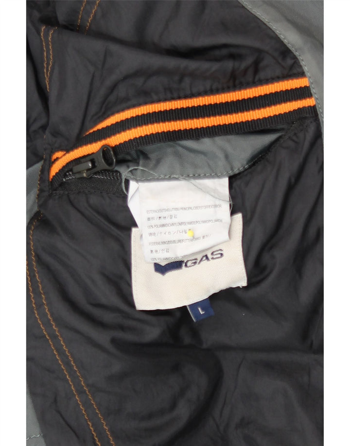 Gas Herre Hooded Bomber Polstret Jakke UK 40 Large Grå Polyamid