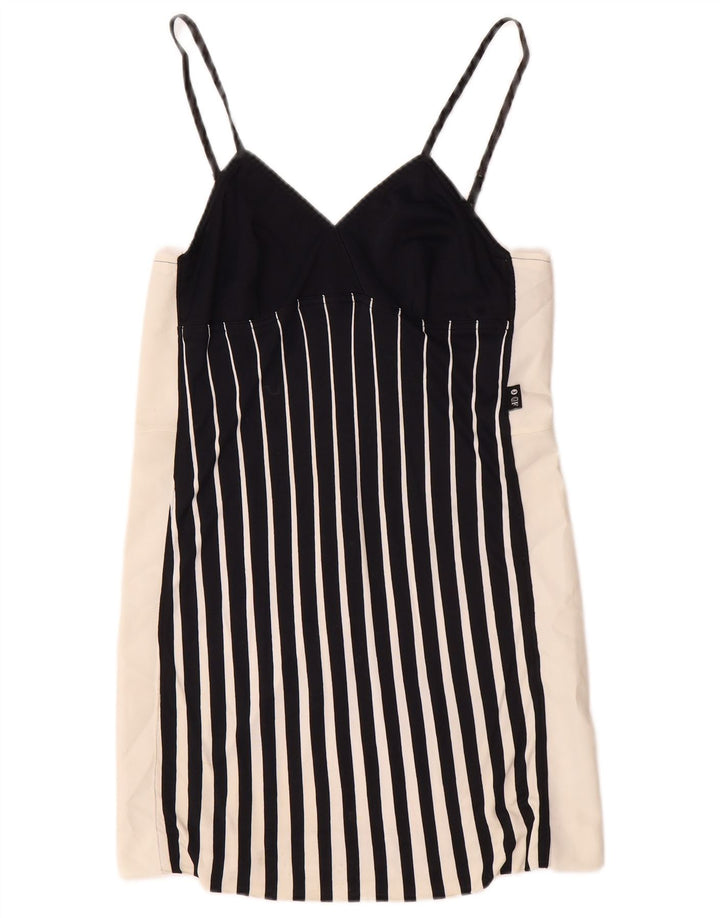 GIANFRANCO FERRE Womens Sundress IT 40 Small Black Striped Viscose