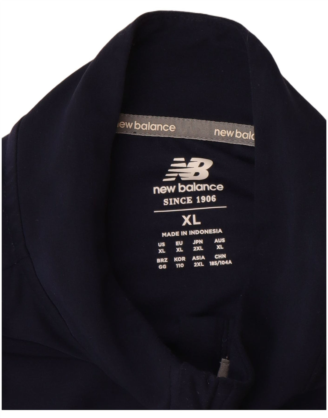 NEW BALANCE Herre Zip Neck Pullover Træningsdragt Top XL Navy Blue Polyester