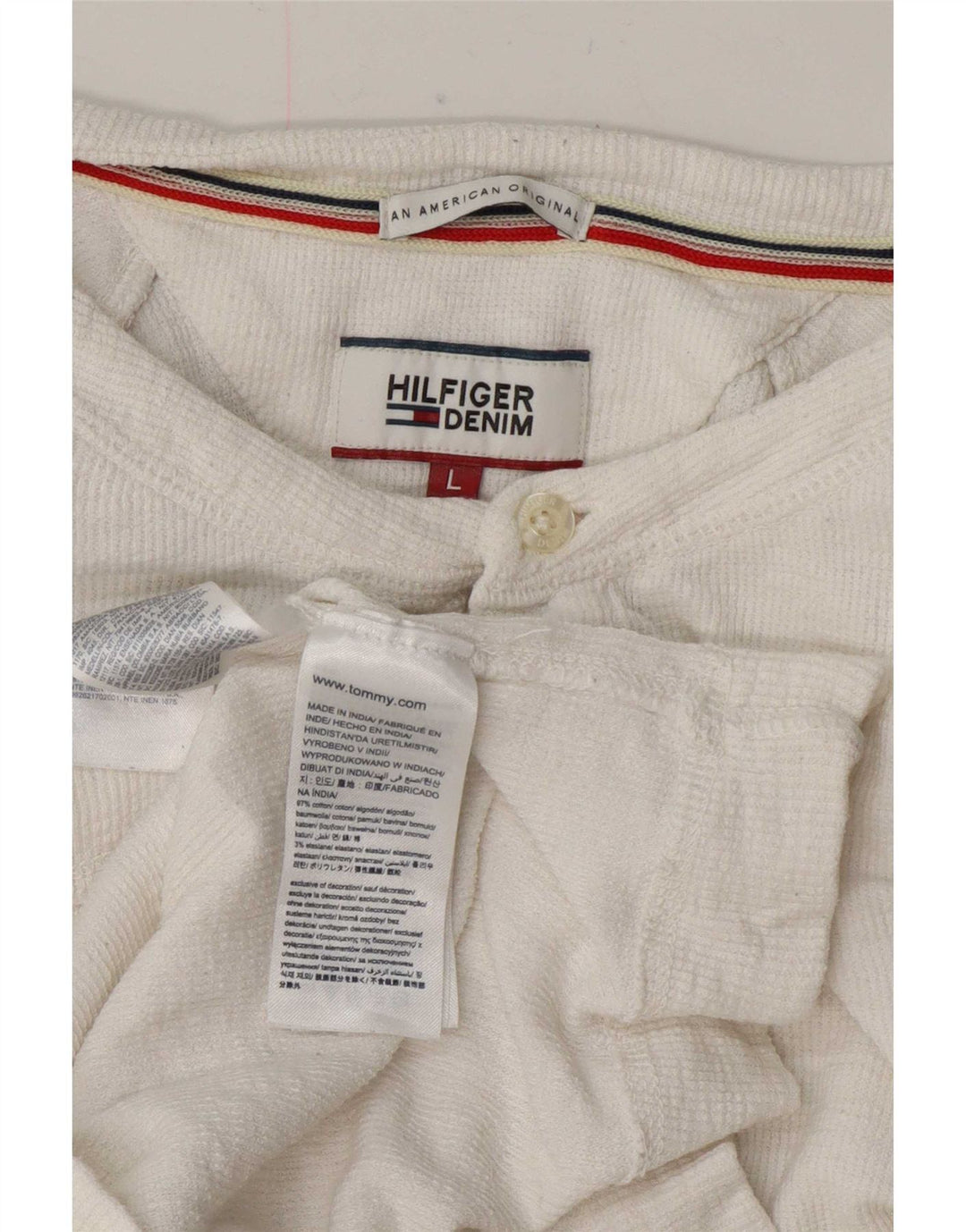 Tommy Hilfiger Herre Regular Top Langærmet Stor Hvid Bomuld