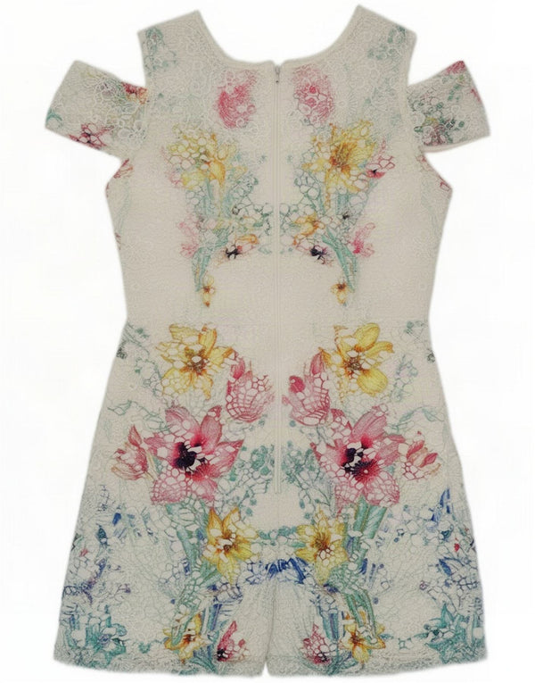 Lipsy Womens Sheath Dress UK 12 Medium White Floral Polyester