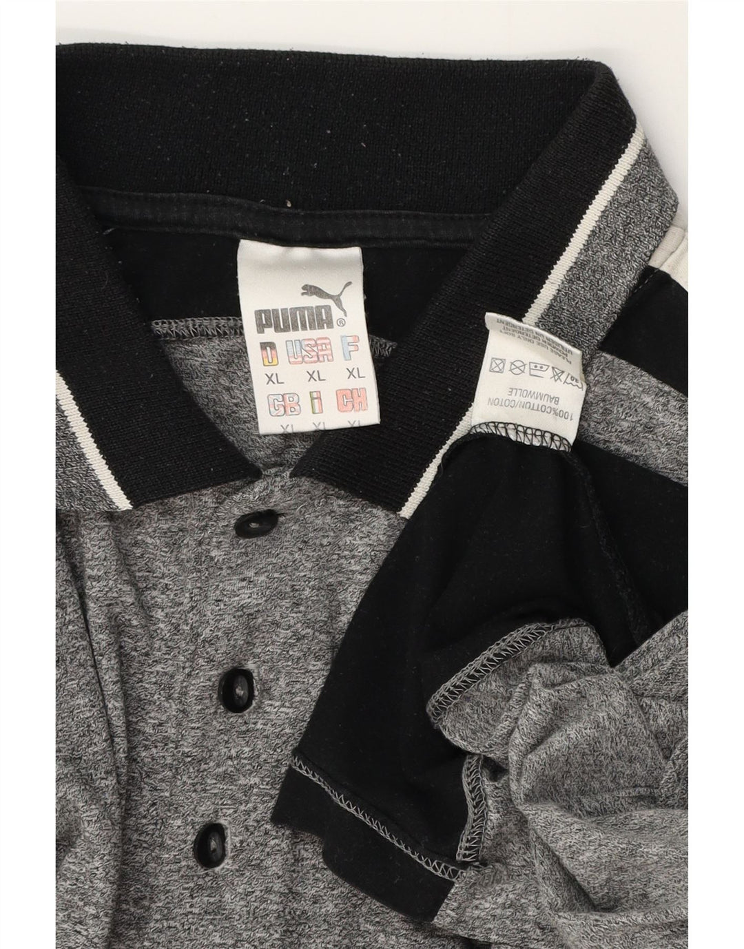 PUMA Poloshirt til mænd XL Grå Colourblock Bomuld