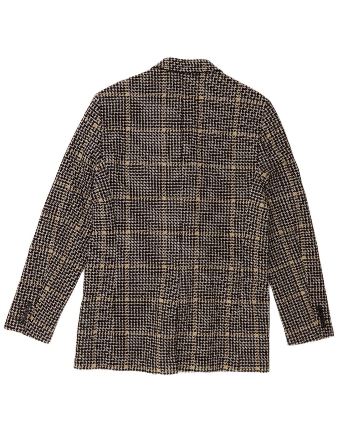 Zara Herre Double Breasted Blazer Jacket UK 40 Large Grey Houndstooth