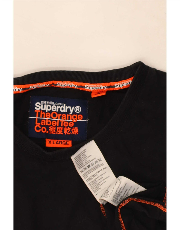 Superdry T-shirt top til mænd XL sort bomuld