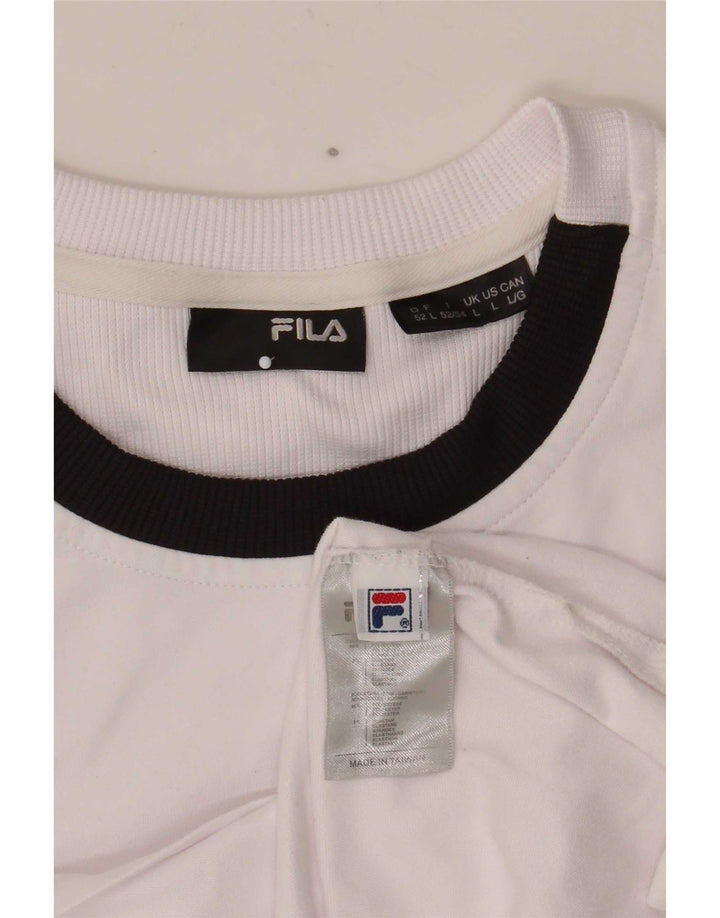 Fila Herre T-Shirt Top Stor Hvid Colourblock Polyester