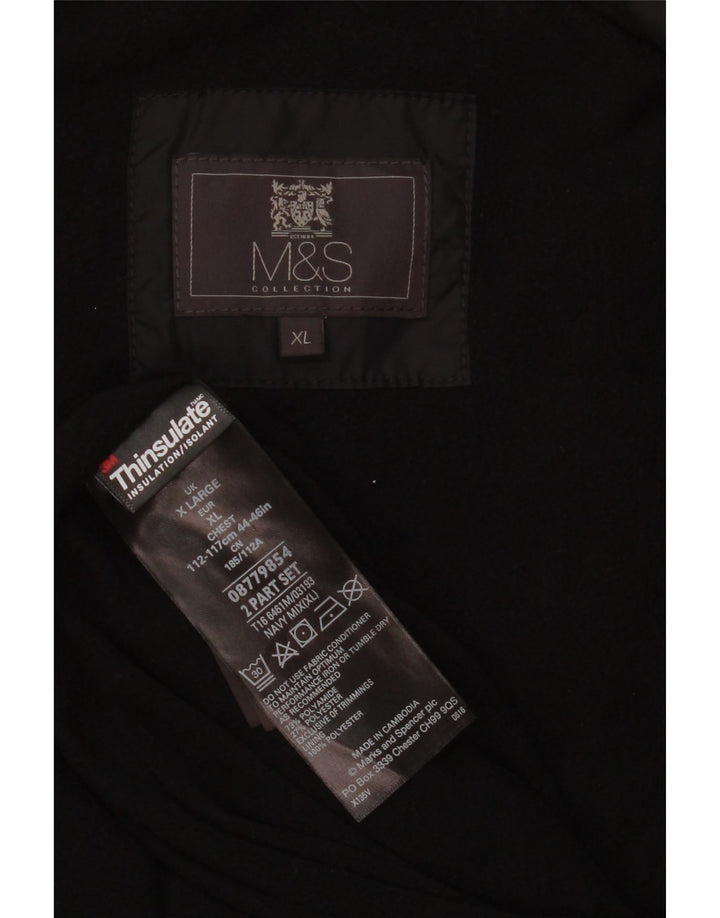 Marks & Spencer Herre Liner Polstret Jakke UK 42 XL Sort Polyamid