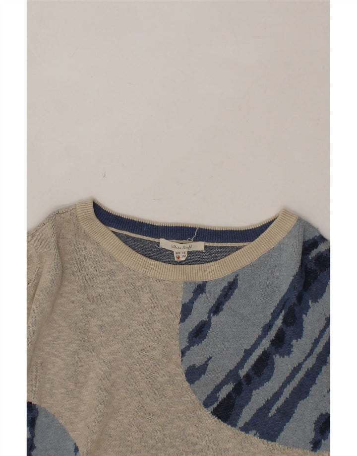 WHITE STUFF Womens Oversized Boat Neck Jumper Sweater UK 10 Small Grey Vintage White Stuff and Second-Hand White Stuff from Messina Hembry 