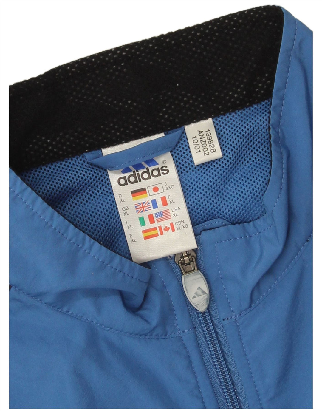 ADIDAS Mens Tracksuit Top Jacket XL Blue Colourblock Polyester